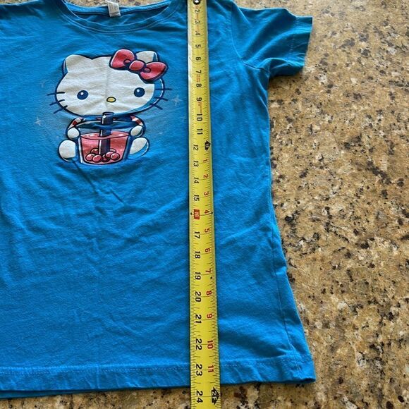 Boba Hello Kitty Official Sanrio blue Tee USA Shirt women's size medium - Picture 9 of 9